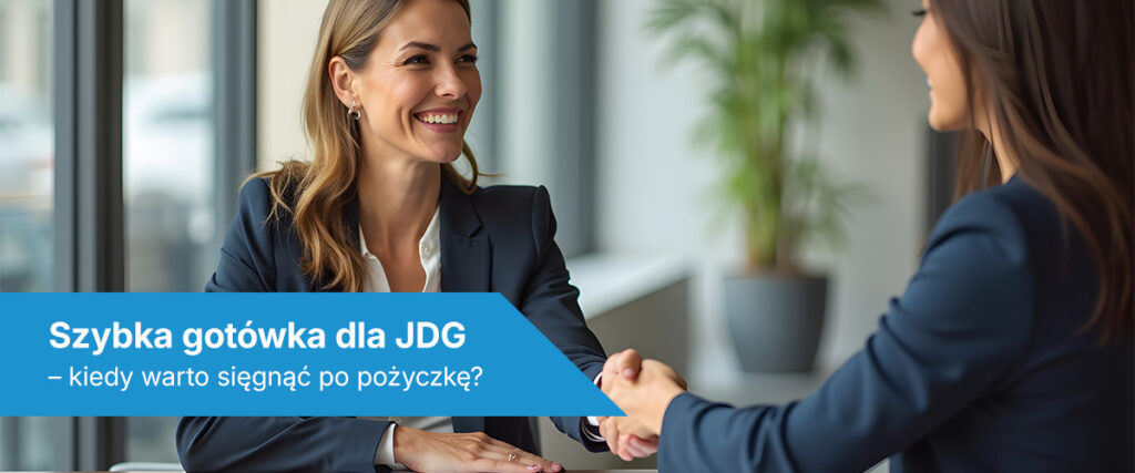 Kobiety w garniturach omawiające finansowanie dla JDG